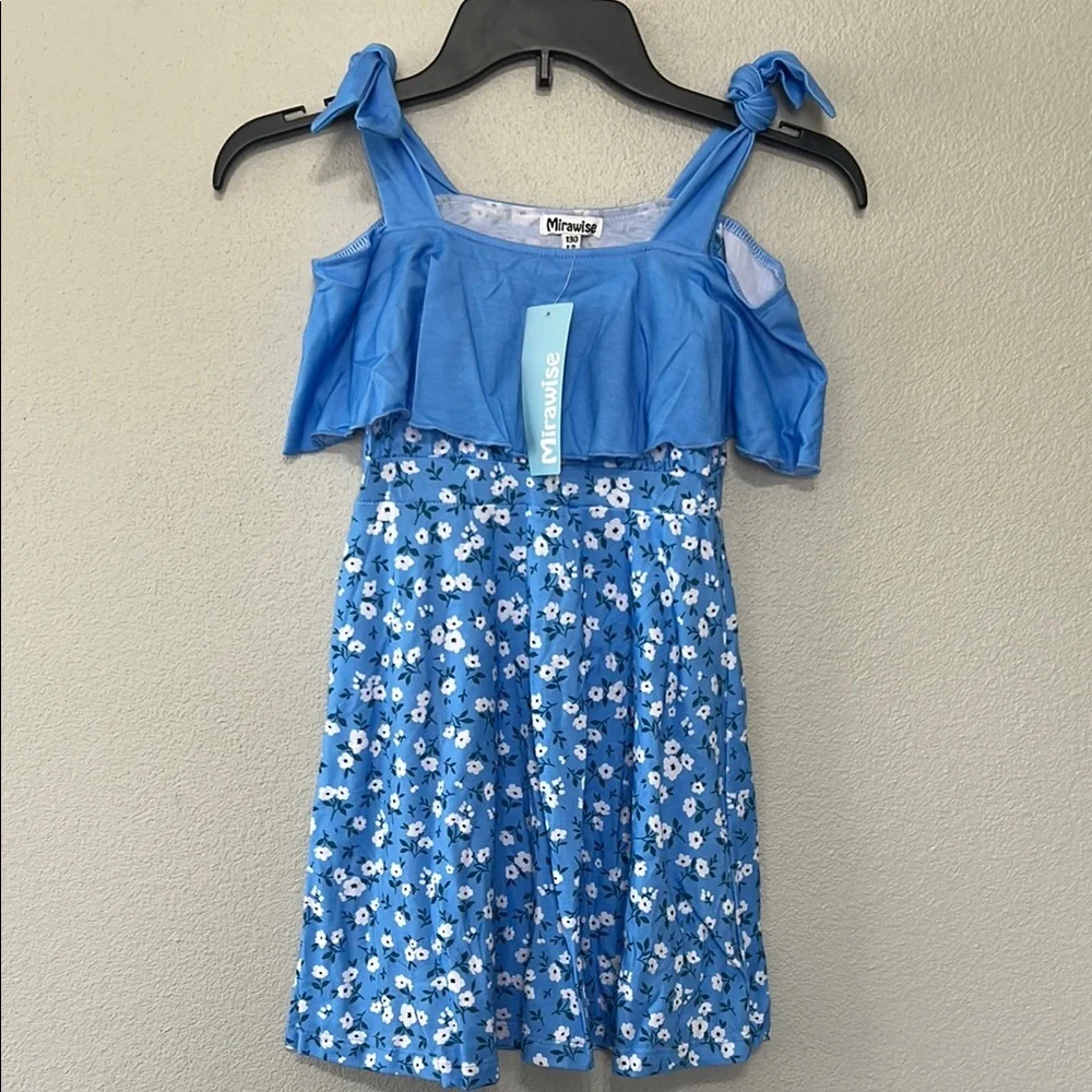 Blue‎ Floral Off-Shoulder Blue Floral Dress Easter Dress New With Tags